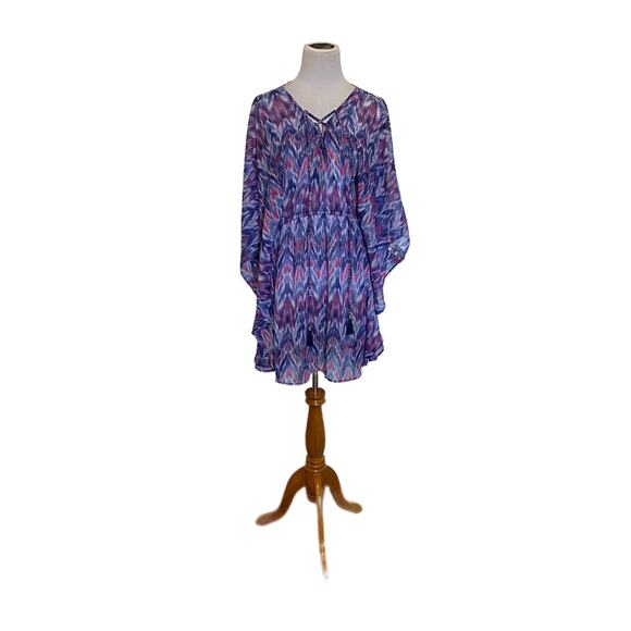 Tommy Bahama Ikat Mirage Lace-Front Tunic Swim Coverup - Picture 4 of 12